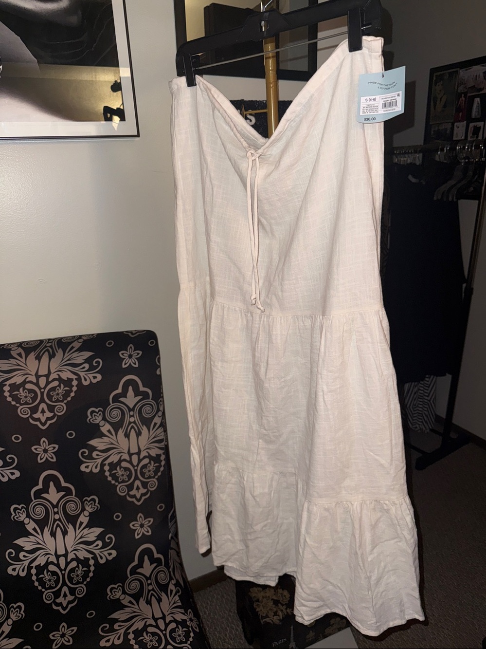 Shade & Shore Cream Strapless Maxi - Picture 2 of 5